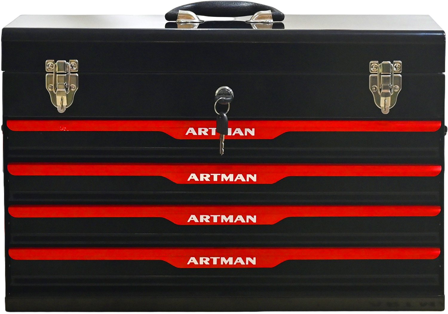 Gereedschapskist Met 4 Laden - Afsluitbare Stalen Toolbox Met Handgreep - 53,2 × 22,3 × 34,5 cm - Voor Werkplaats, Garage En Schuur