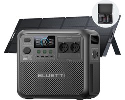 BLUETTI Elite 200 V2 - 2073,6Wh - Duurzame energie met 2 stopcontacten 2600W - met 350W Zonnepaneel PV350- LiFePO4 Draagbare Accu -voor Camping, Thuis Noodstroom
