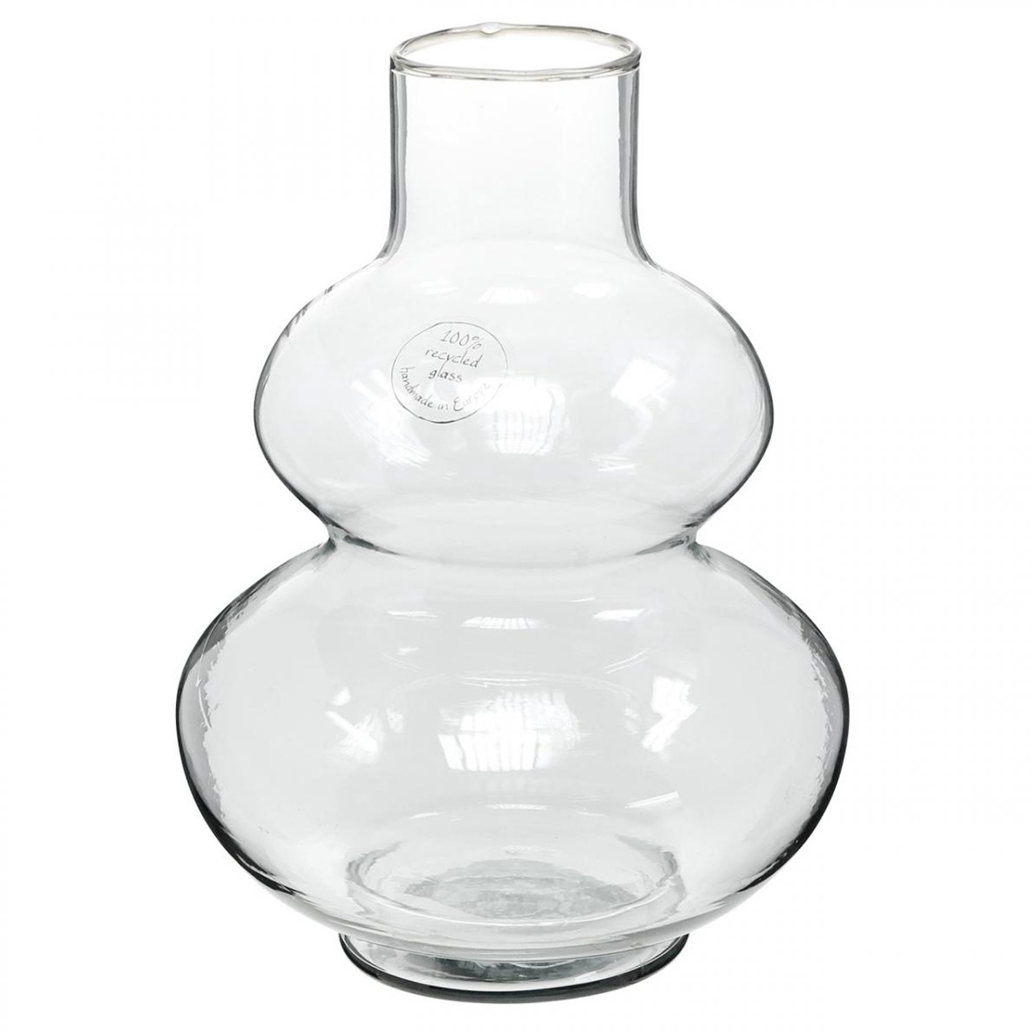 Glazen vaas ronde bloemenvaas decoratieve vaas helder glas Ø16cm H23cm