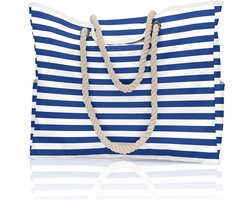 carmdering - Extra Grote Strandtasche XXL - Familie Strandtasche - Shoppertas - Ruime Opbergruimte - Waterdicht Voering - Oxford Stof - Duurzaam En Lichtgewicht - Ideaal Voor Vakantie En Zwembad - 1 Stuk– Ibiza Style Beach Bag
