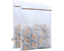 XL‑waszakken, set van 2 stuks extra‑grote wasnetten, met ritssluiting en beschermflap, supersterk anti‑scheur mesh‑materiaal voor wasgoed.