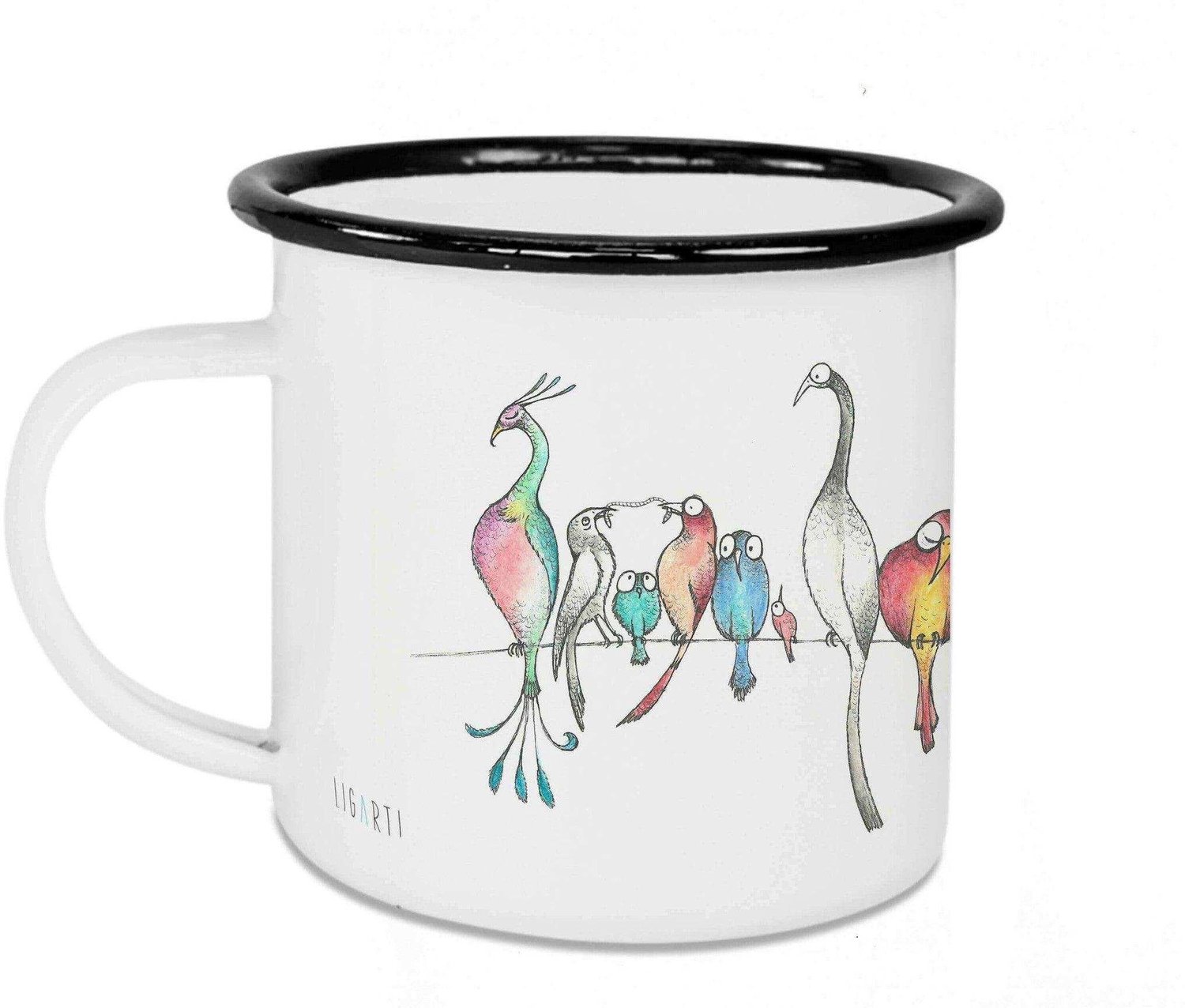 Ligarti Ligarti emaille mok Bird parade