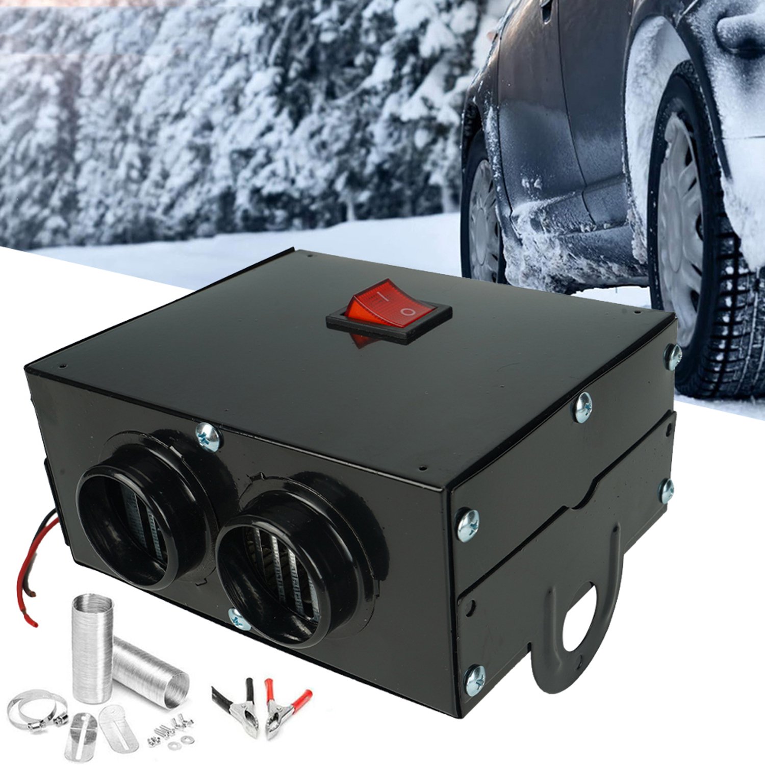 12V 500W Auto-Ontdooier En -Verwarming - Draagbare Ontwasemer Voor Autoruiten - Autoverwarming - Voor Voertuigen En Campers