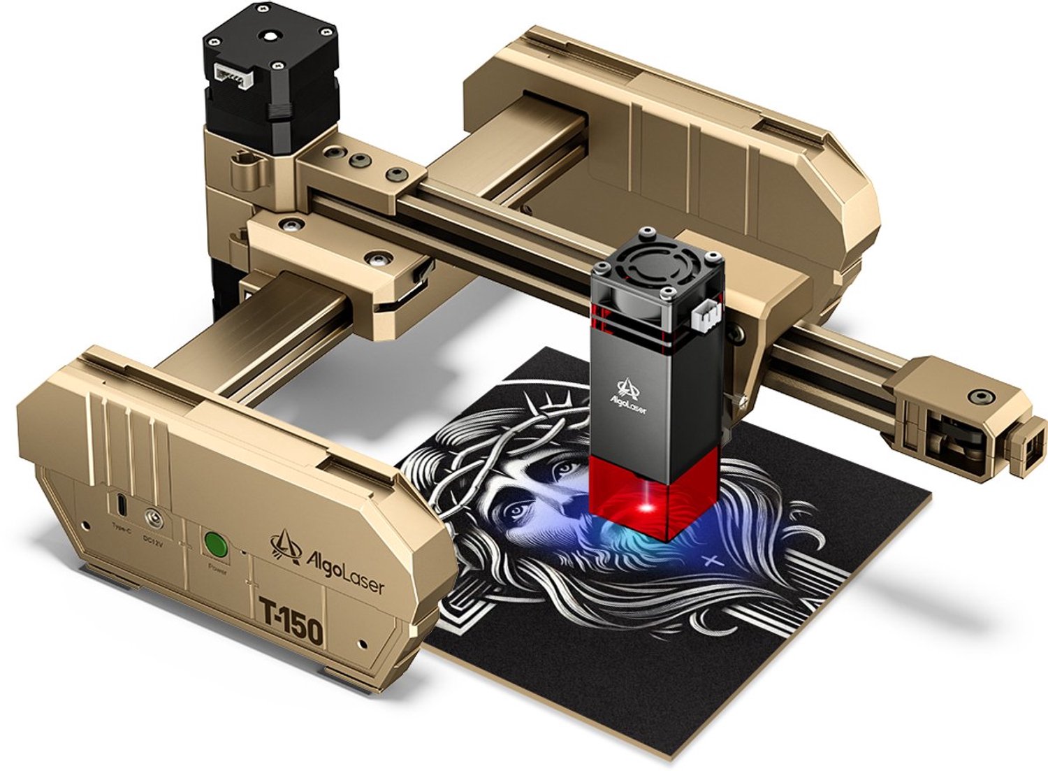 Lasergraveermachine Draagbaar - T150 10W - 8000 mm/s Snelheid - Metaal En Glas - USB Type-C Aansluiting