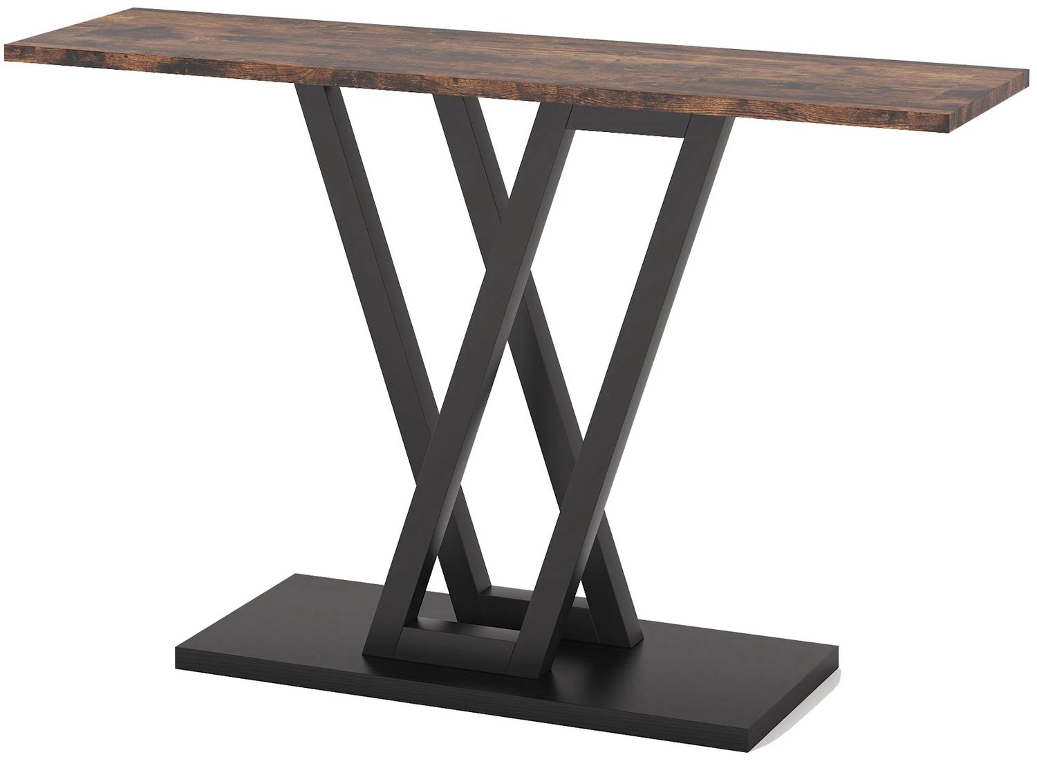 ArtiZo Consoletafel - haltafel - sidetable - kleur: chocolade / zwart - metalen onderstel - industrieel - 110x30x80cm (lxbxh)