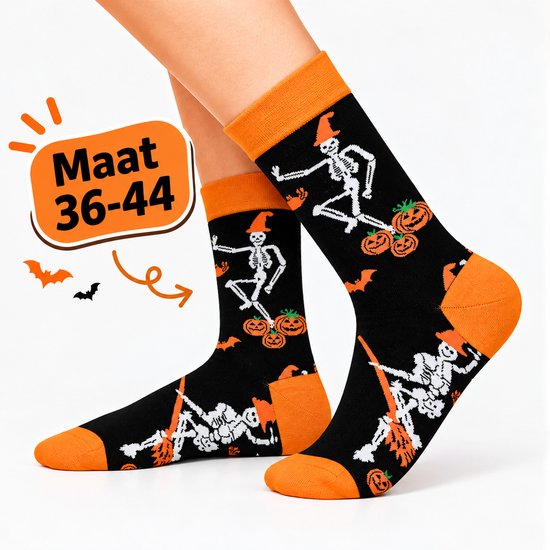 Sokken - 1 Paar Halloween Sokken - Halloween Socks - Halloween Cadeau - Vrolijke Sokken - Kleurrijke Sokken - Maat 37-44