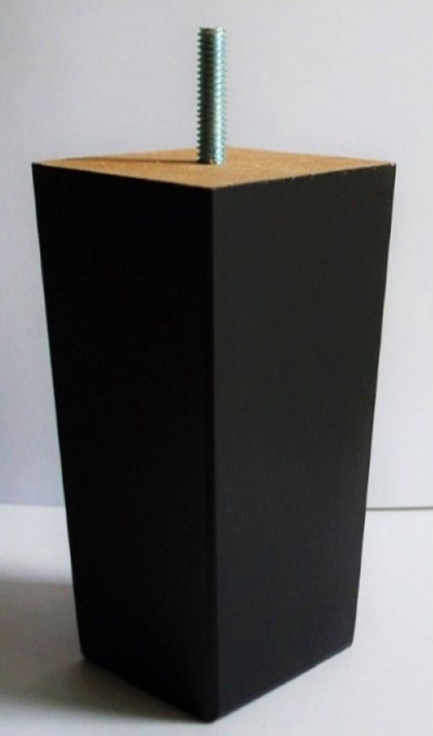Boxspringpoten model Taurus, set 6 stuks, hout, M8 schroefdraad - 14cm - zwart