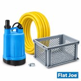 Flat Joe ® easy - vlakzuigende dompelpomp SET+ (5m slang 3/4" - slangtule - slangklem-krat) - vlakzuiger tot 2mm - kelderpomp - vlakzuigpomp - Plug&Play set - leegpompen zwembad