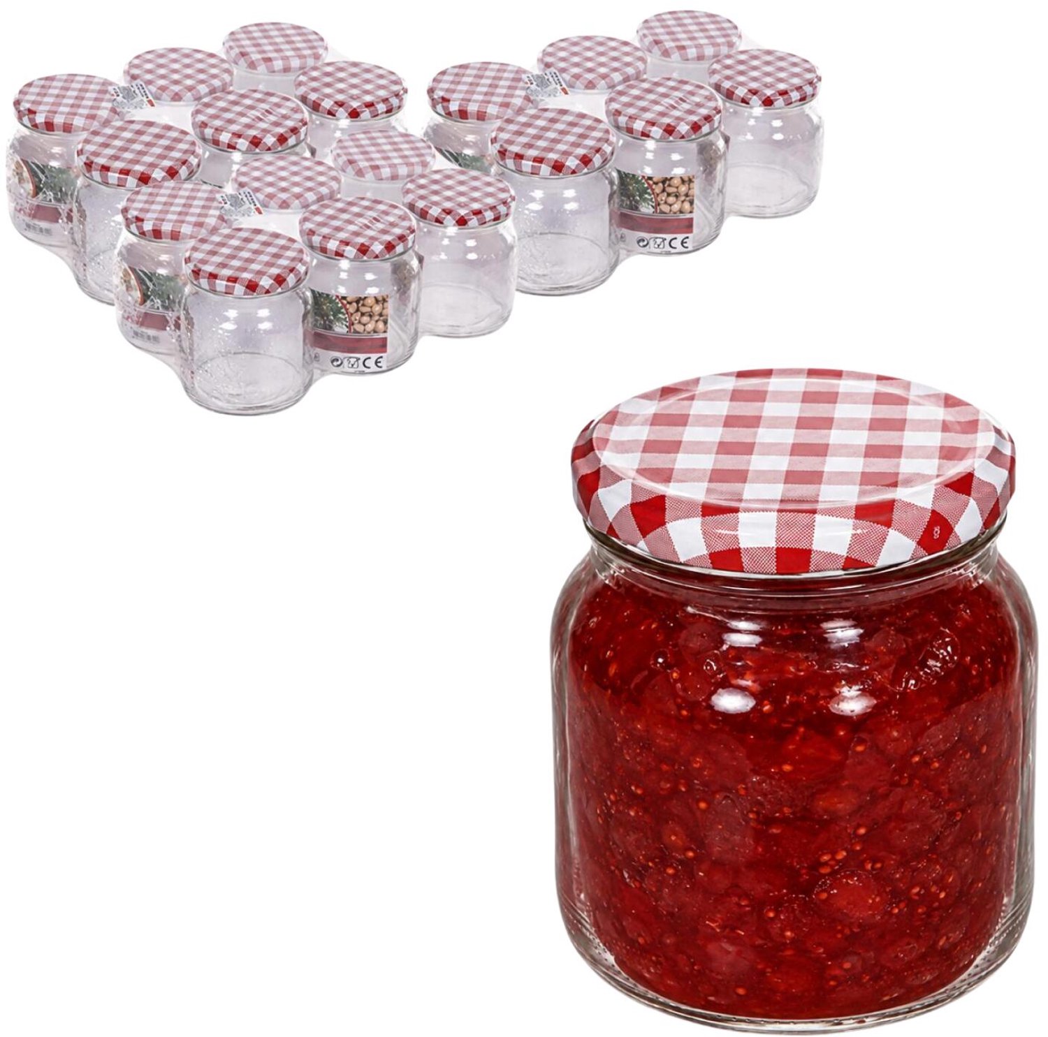 Alessandro Weckpotten / inmaakpotten Juicy - 18x stuks - transparant - 530 ml - met draaideksel - glas - lege potjes - voedsel bewaren