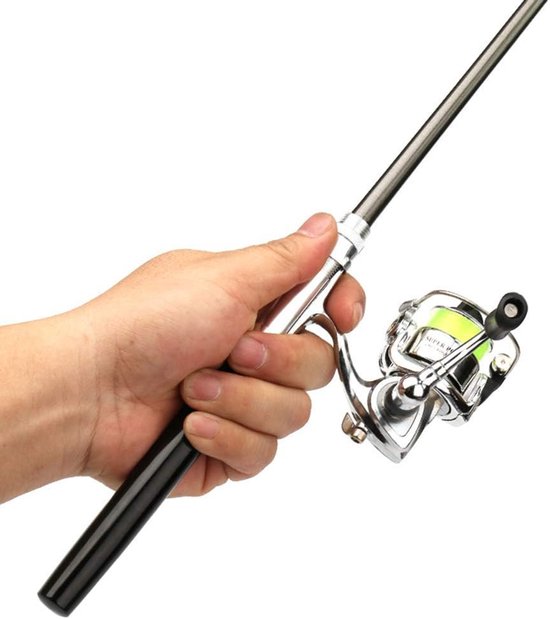Miniatuur Vishengel - Penvishengel en molencombo - draagbare telescopische kleine vishengel - Klein - Hengel - voor het vissen in zout en zoet water - Aluminiumlegering - blauw — afbeelding 5