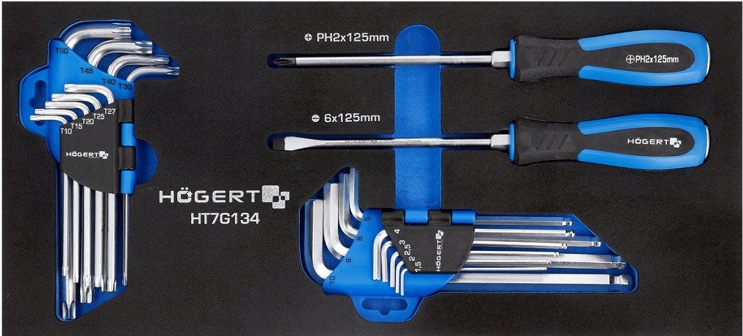 HOGERT Gereedschapinzet: Torx, Hex & Schroevendraaiers (20-delig)