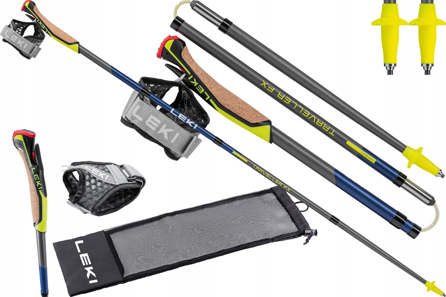 LEKI Traveller FX.One Carbon Nordic Walking Stokken 130cm