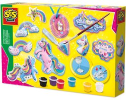SES Creative - Hobby Pink - Gieten en Schilderen - Eenhoorns - Knutselen Meisjes - Sneldrogend - Vanaf 5 jaar