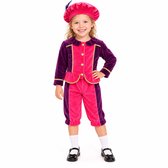 Pietenpak Kind Roze Paars – Maat 6-8 Jaar – Inclusief Baret – Gouden Bies – Sinterklaas Kostuum