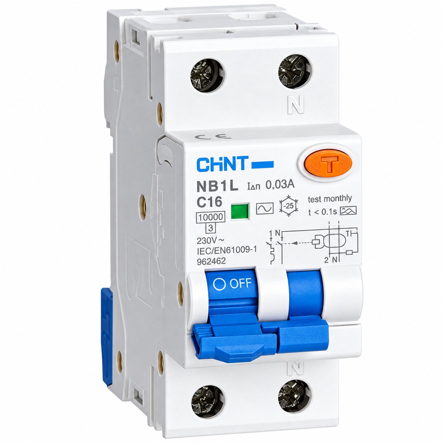 CHINT NB1L Aardlekautomaat 1P+N C6 30mA Type A 10kA