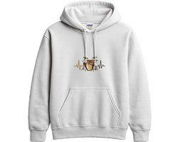 Drummer Hoodie – Hartslag en Drums – Muziek Outfit – Unisex Hoodie voor Dames & Heren – Cadeau voor Drummers