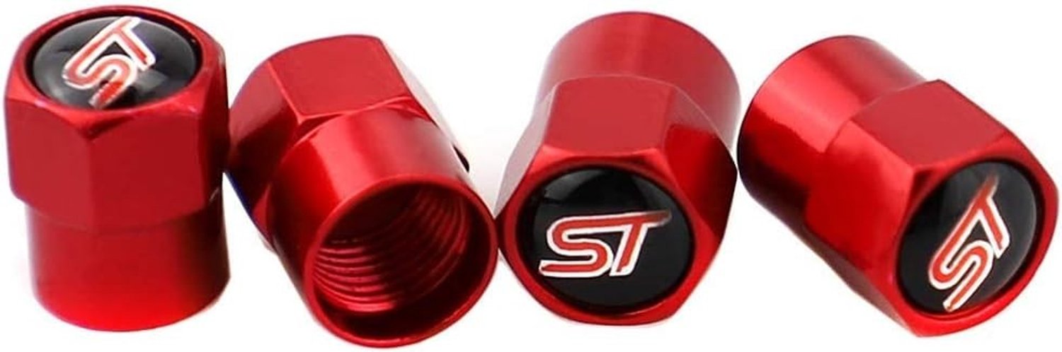 Set van 4 Ventieldoppen voor Auto Banden - Rood, Bescherming en Stijl voor Velgen