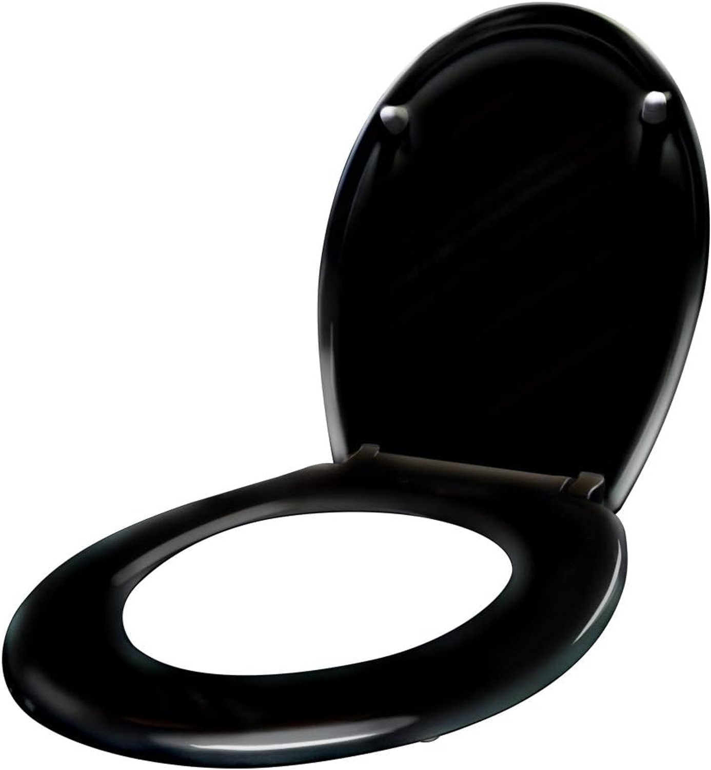 Wc-bril met softclosemechanisme, universele maat, wc-bril van hard plastic, toiletbril met langzame daling, antibacterieel, wc-deksel van Duroplast (zwart)