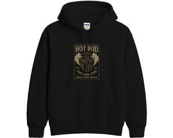 V8 Motor Hoodie – HOT ROD – Auto Enthousiast Outfit – Unisex Hoodie voor Dames & Heren – Cadeau voor Autoliefhebbers
