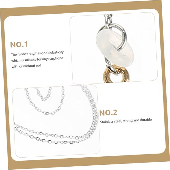 Jojofuny Oordopjes Bevestigingskoord Oordopjes Verloren Ketting Roestvrij Staal Bloemenketting Decoratieve Veilige — afbeelding 5