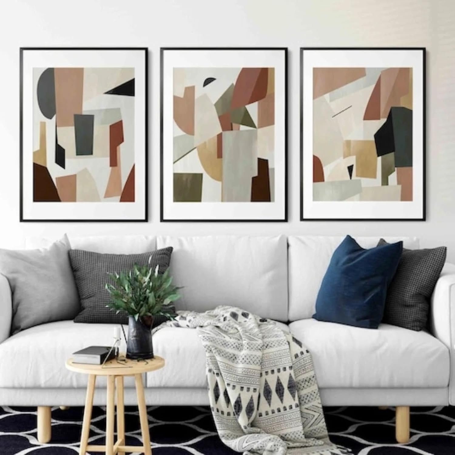 Bescheiden muren moderne vormen abstracte kunst geometrisch canvas schilderij Nordic eenvoudige poster abstracte print slaapkamer modern huis decoratie schilderijen 50 x 70 cm x 3 zonder