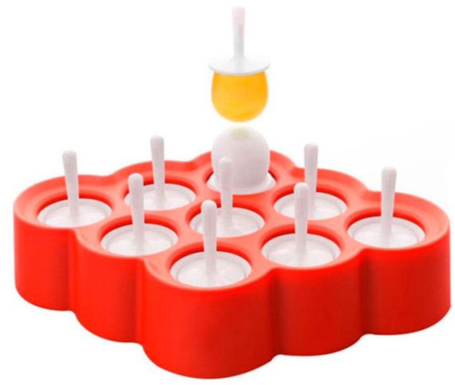 Go Go Gadget - Ijsjes mal - Ijsjesvorm - Mini ijsjes - 9 vormpjes - Herbruikbaar - Rood