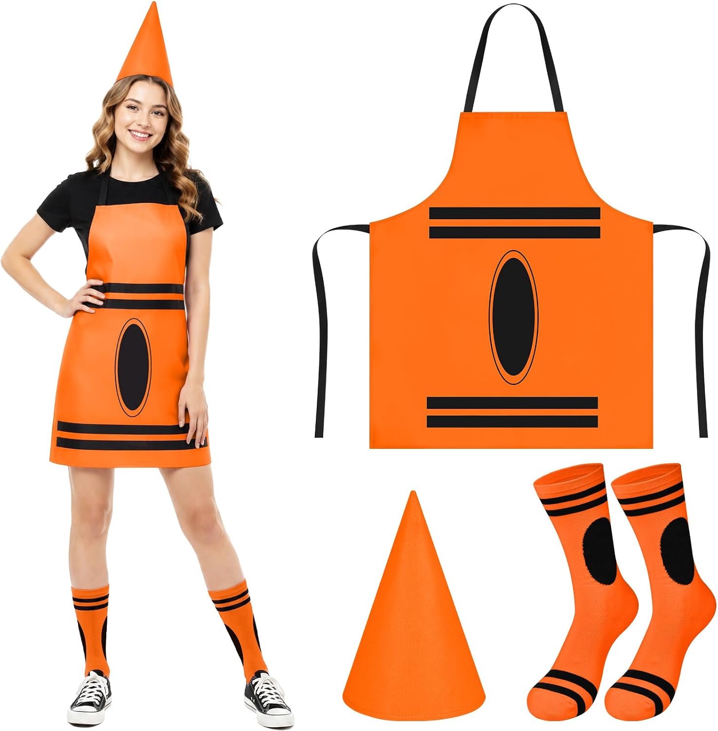 2/3 Stuks Krijt Schort Kostuum Set Volwassenen Kleurpotloden Outfit voor Halloween Thema Party