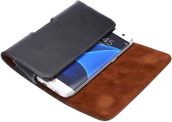 Lederen tas riemclip horizontaal voor Meizu M10 (2022) - Zwart — afbeelding 3