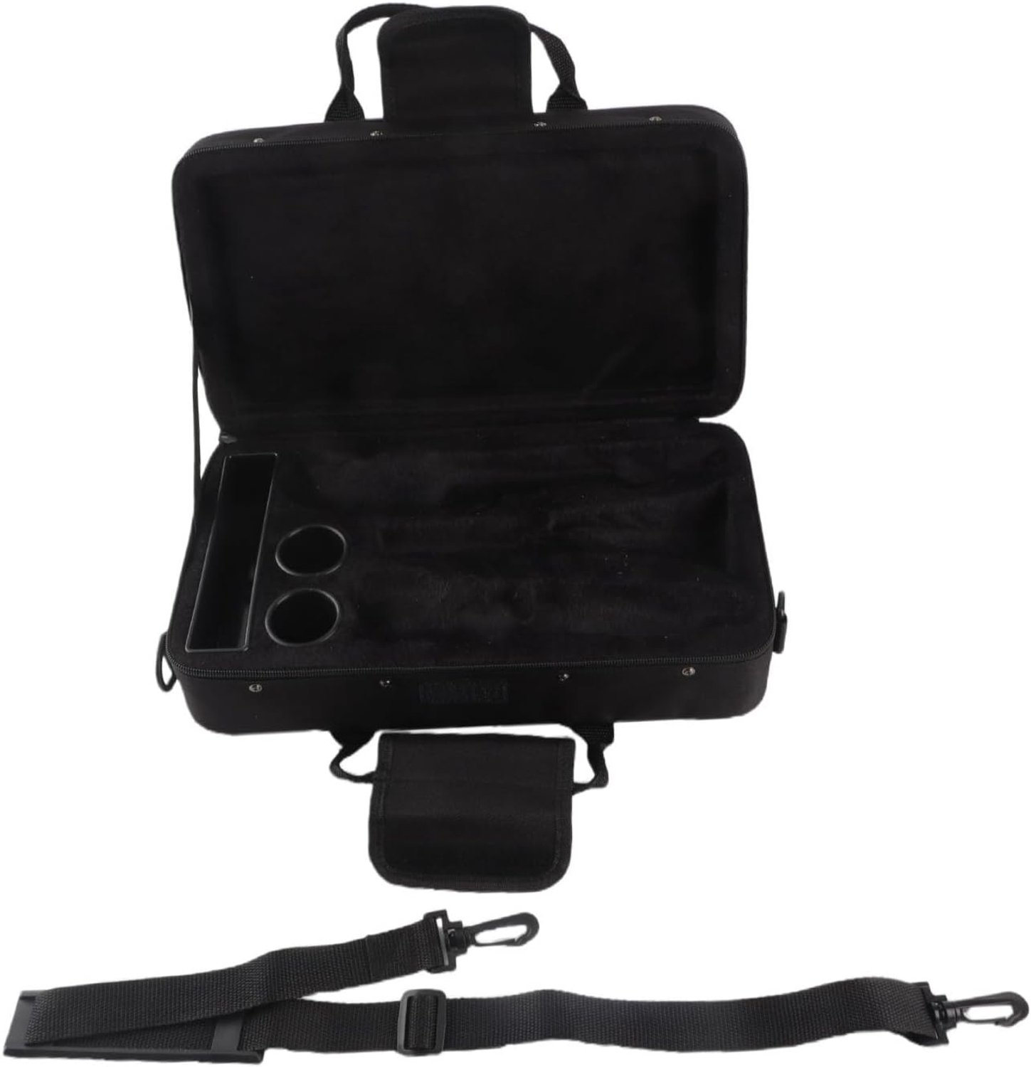 Zwart met schuim gevoerd Verdikt Oxford-doek Opbergtas met riem voor klarinet Beschermhoes Duurzaam Lichtgewicht Compact formaat 35,5 x 21 x 11 cm