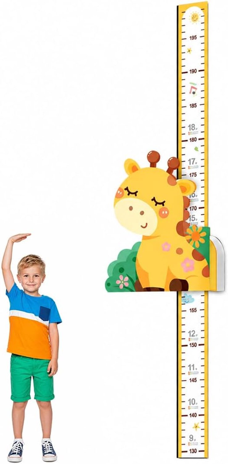 Muurstickers Voor Kinderen Met Lengtemarkeringen Set, Inclusief Meetinstrumenten,Giraffenmotief