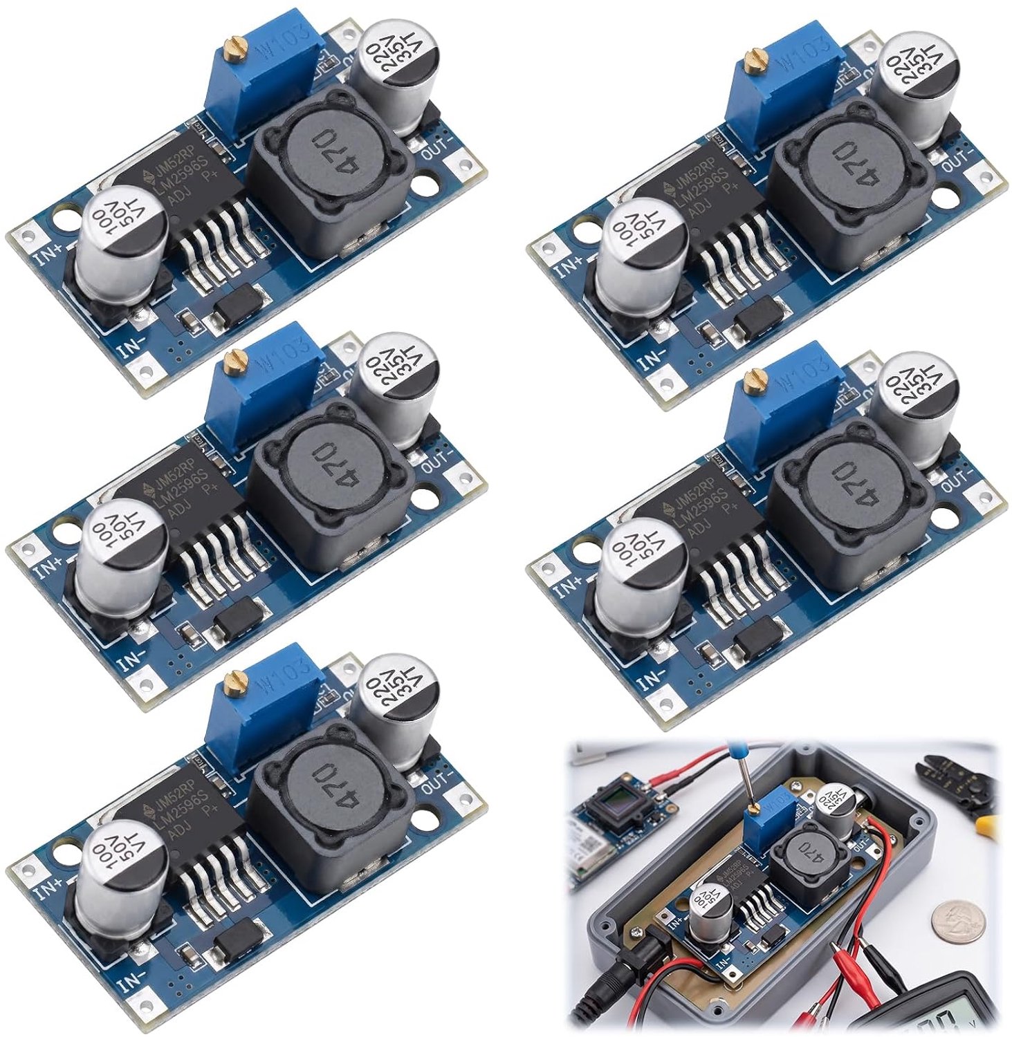 5 stuks DC-DC Buck Converter Module LM2596 LM2596S voor elektronische