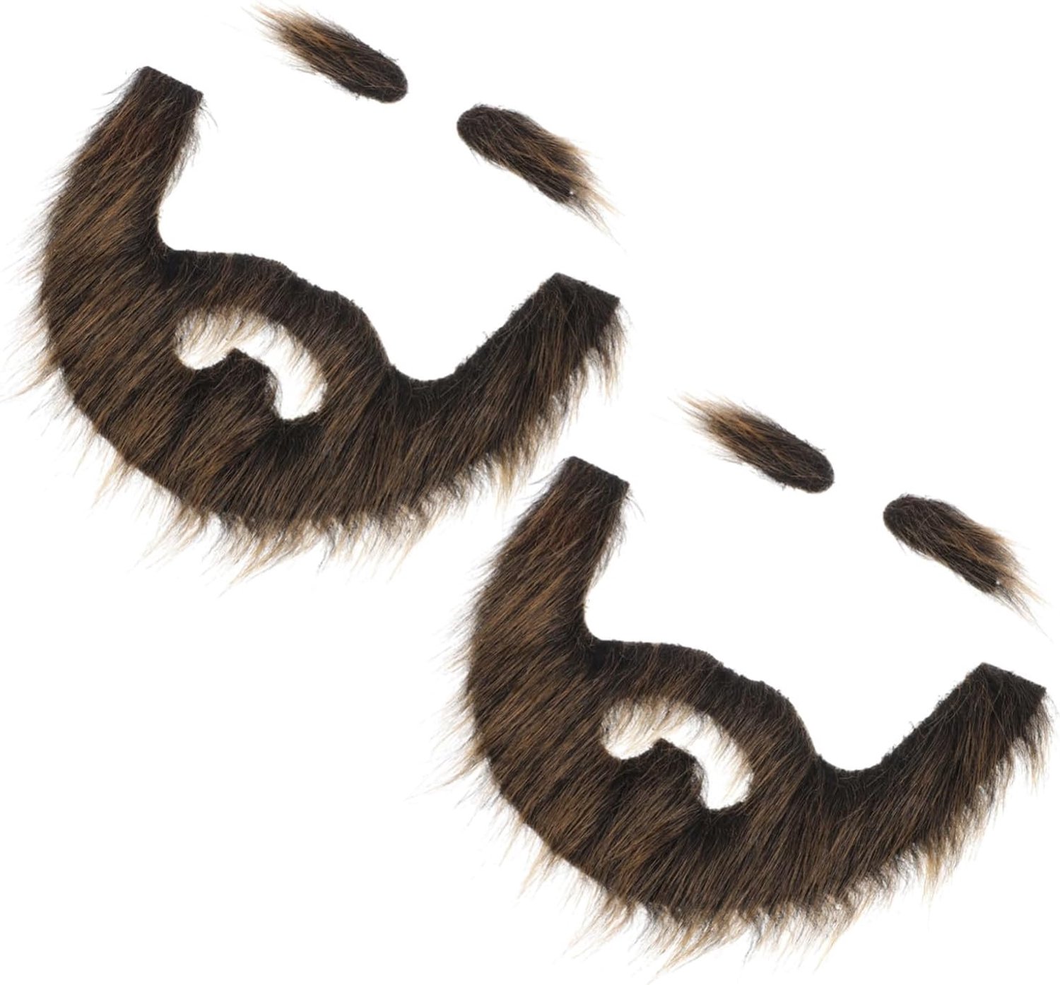 2 Sets Zelfklevende Halloween Nepbaard Snor Realistisch Zwart-goud Gezichtshaar Per Verpakking Perfecte Cosplay Verkleedfeest Accessoires voor Mannen
