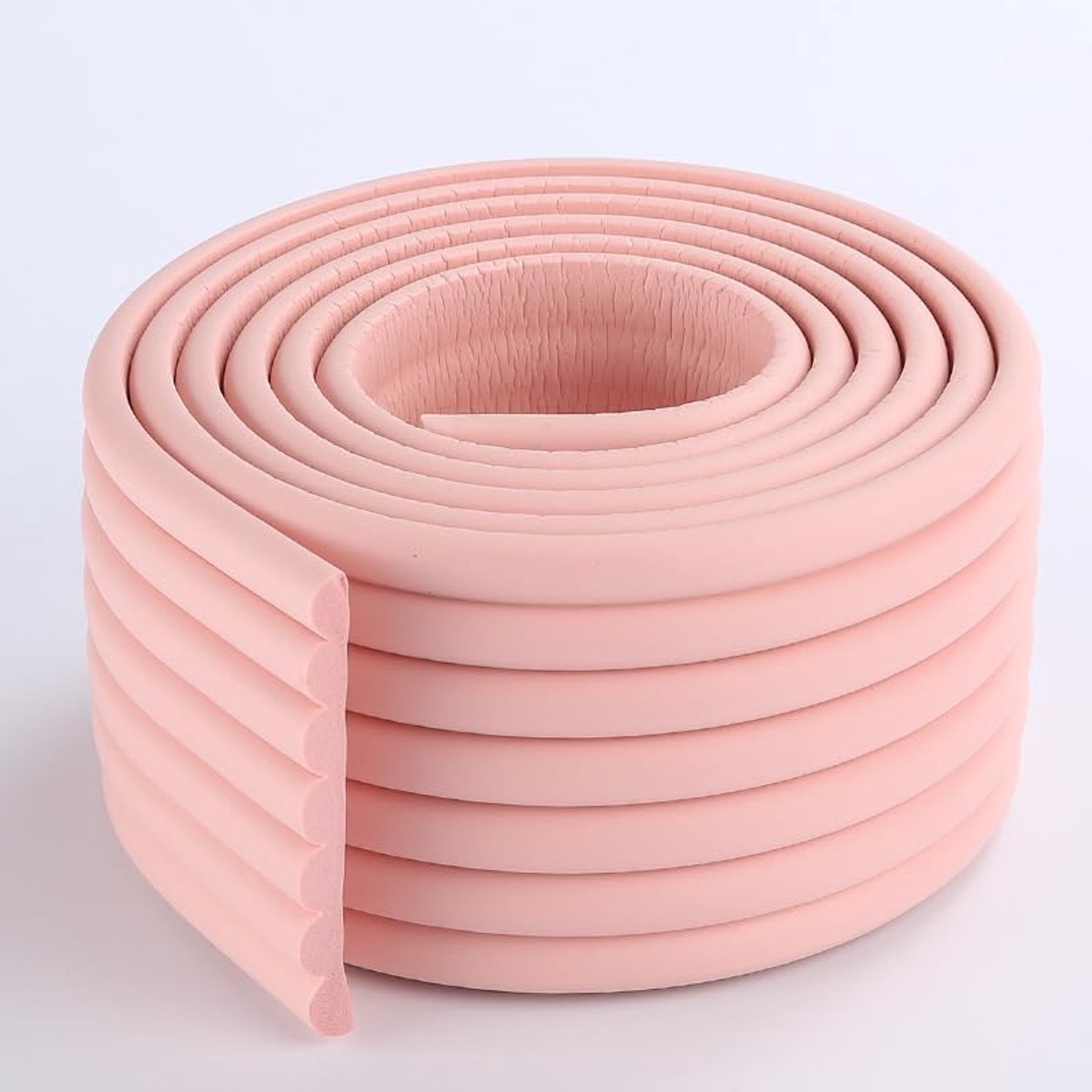 Zelfklevend, 5 m, zachte babyrandbescherming, schuim, hoekbescherming, tafelrandbescherming, stootbescherming voor meubels, kinderveiligheid, anti-botsing, beschermstrips (roze, 5 m)