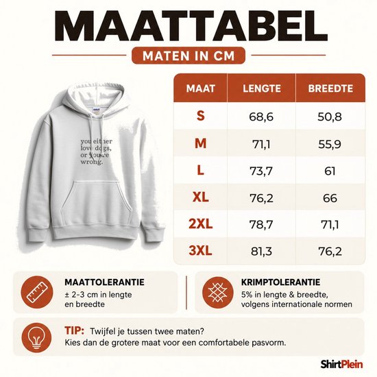 Hondenliefhebber Hoodie – Je Houdt Of Van Honden, Of Je Hebt Ongelijk. – Casual Outfit – Unisex Hoodie voor Dames & Heren – Grappig Cadeau — cadeau in Mode & Accessoires - foto 3