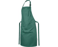 Viamart® Premium Line Keukenschort Donkergroen - Wasbaar op 60° - Horecakwaliteit 230 g/m² - Dubbel Gestikt - Vlekbestendig - 3 Zakken - Verstelbare Nekband - Kookschort & BBQ Schort - Unisex