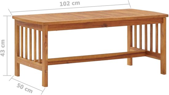 Salontafel bijzettafel woonkamertafel koffietafel houten tafel voor slaapkamer, woonkamer 102x50x43 cm massief acacia — afbeelding 4
