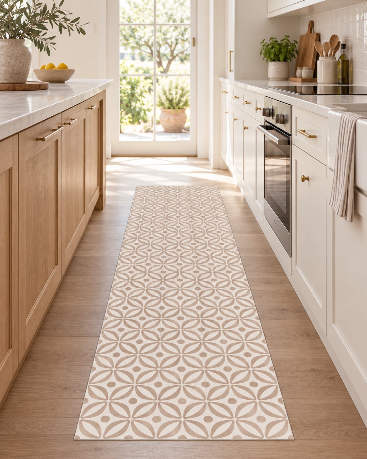 JYG GALWAY Vinyl Keukenloper Beige 60 x 160 cm - Tegeldessin