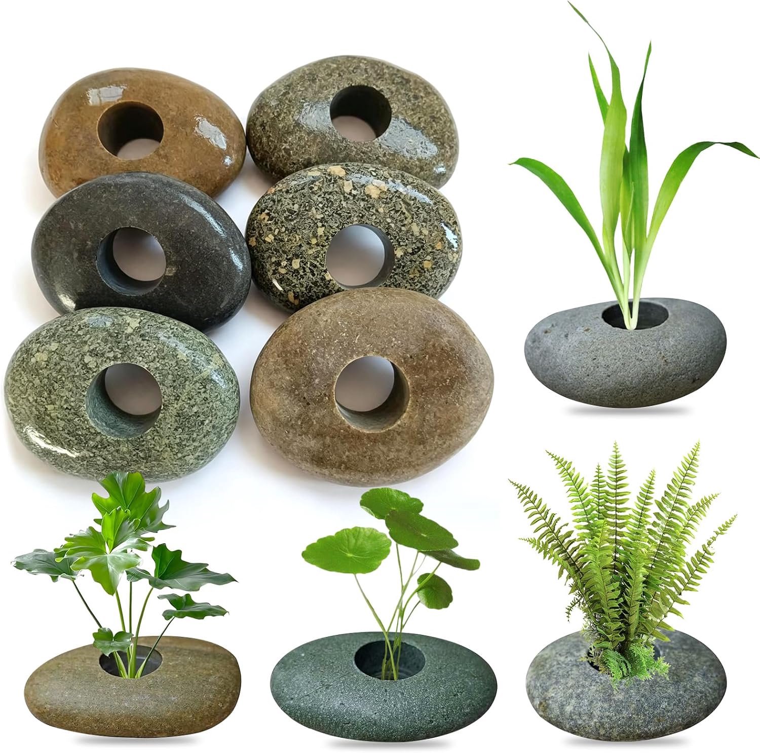 10 stuks plantengewichten voor aquarium, 5-8 cm, handgemaakte kiezelankers