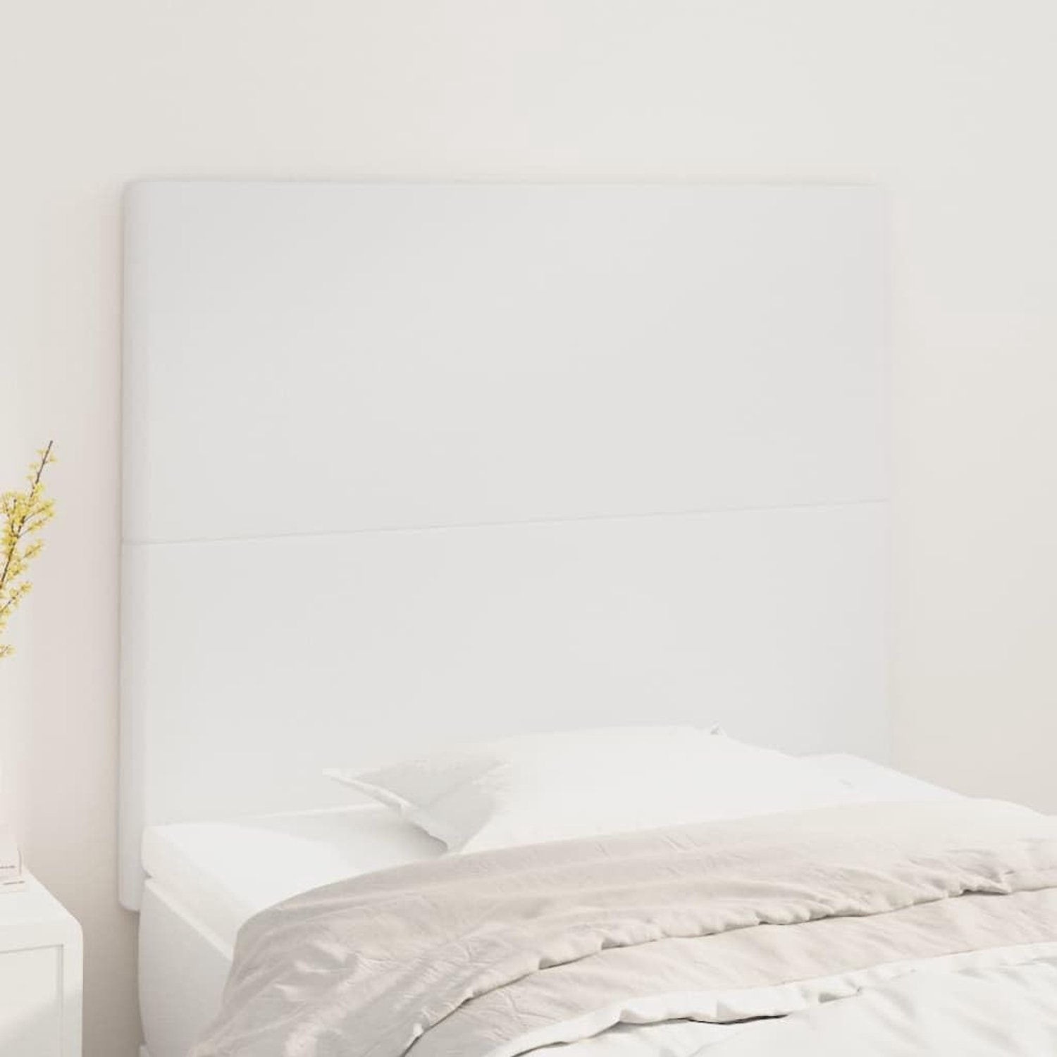 Hoofdbord, 2 stuks, wit, 90 x 5 x 78/88 cm, kunstleer, hoofdeinde voor slaapkamer, hotel, hoofdeinde, werkkamer, voor slaapkamer, tweede slaapkamer, hotel