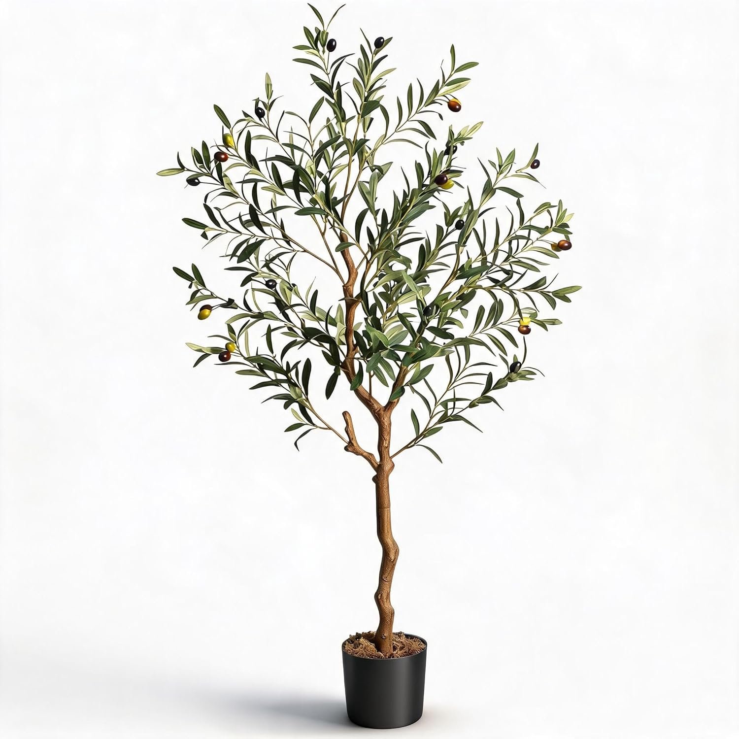 Kunstmatige Olijfboom 4FT - Kunststof met Betonnen Pot - Realistische Bladeren en Olijven - Woondecoratie - Kunstplant