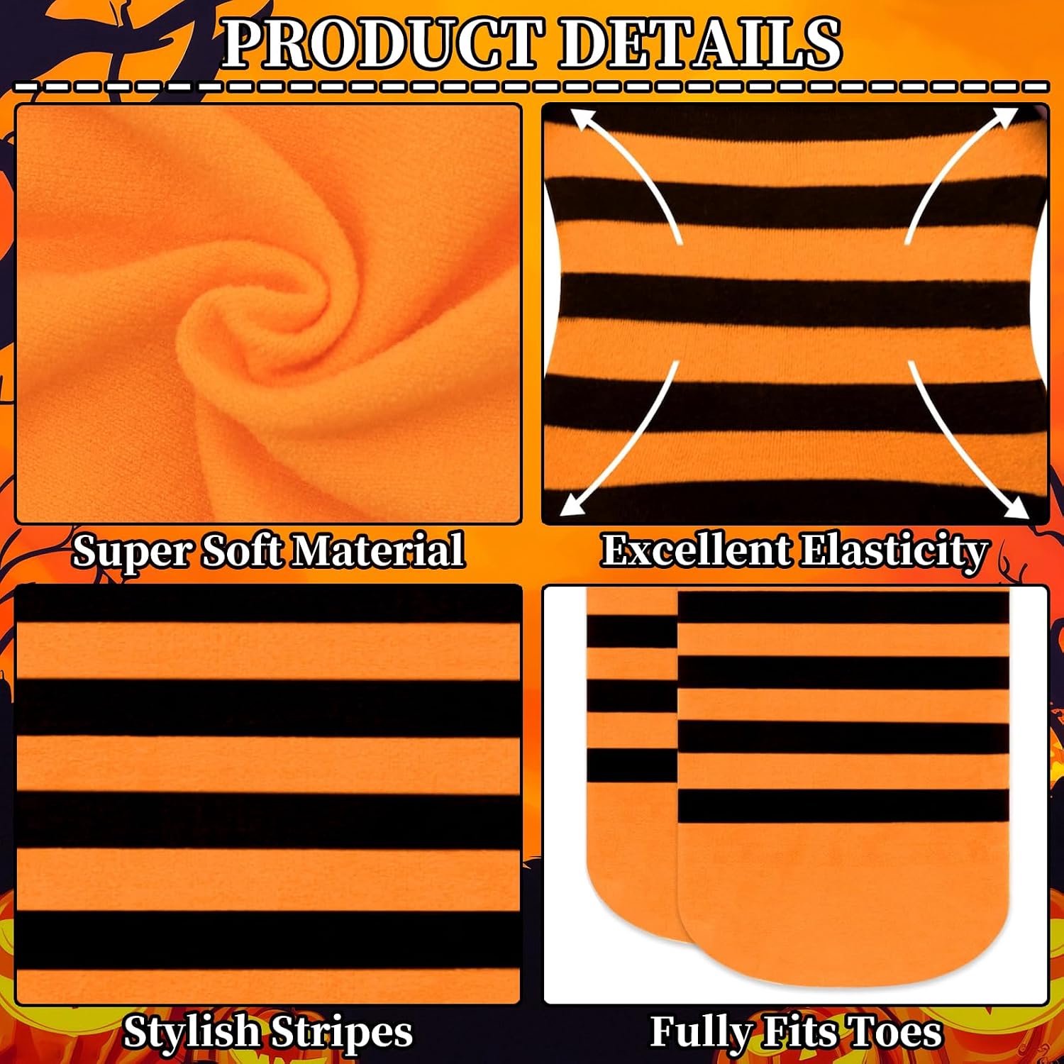 1 stuks Halloween-panty voor meisjes, gestreepte panty voor meisjes, gestreepte leggings, paars en zwart, voor Halloween, Kerstmis, themafeest, carnaval
