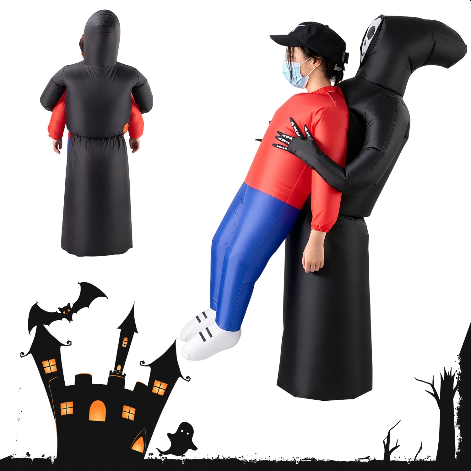 Opblaasbaar Kostuum Van De Magere Hein - Opblaasbaar Halloween-Kostuum - Voor Verkleedevenementen Voor Kinderen