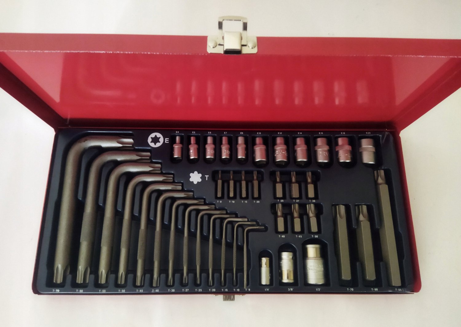 TOPEX Torx Dopset 1/2, 1/4, 3/8 Inch - 40 Delen Metaal