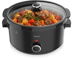 Tomado TSC6001B - Slowcooker - 6 liter - Keramische binnenpan - 3 warmtestanden - Warmhoudfunctie -…