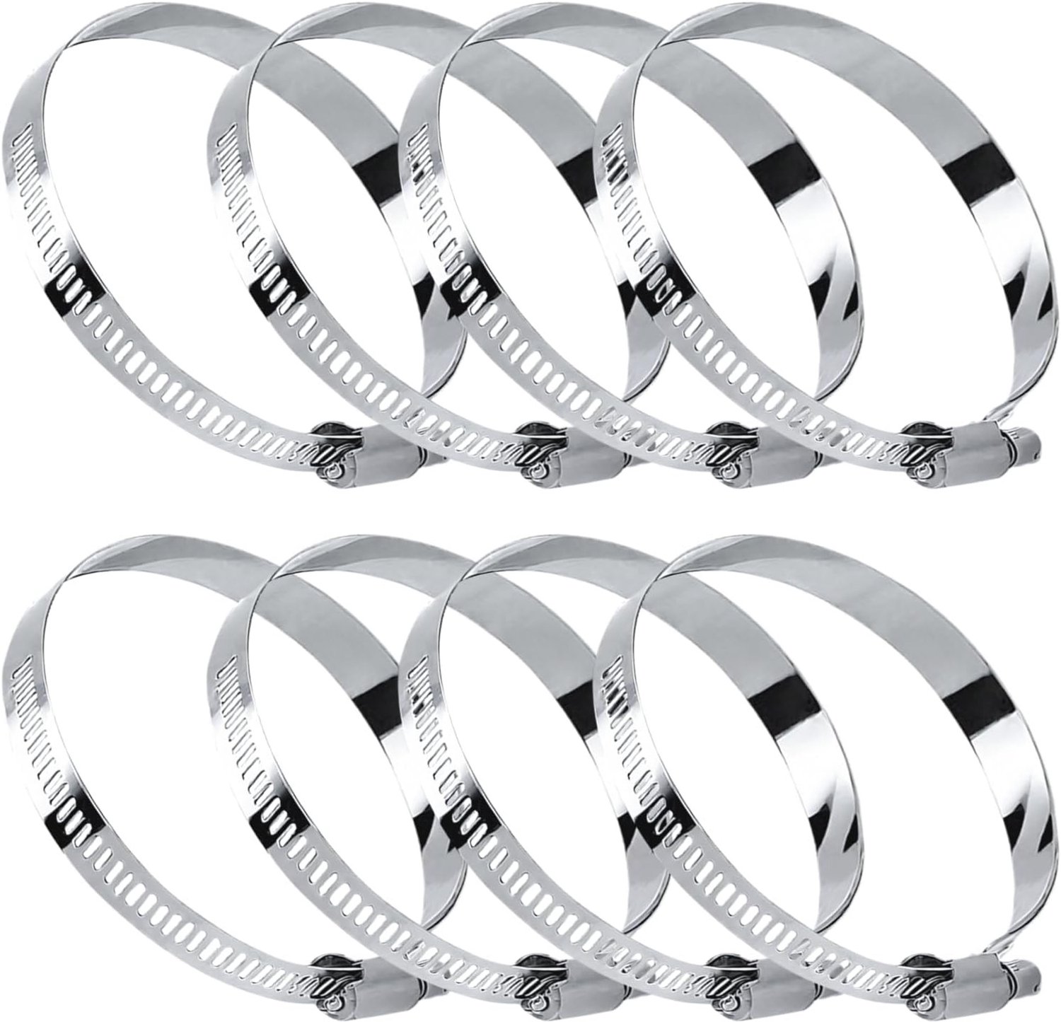 8 Stuks RVS Slangklemmen 80-100mm Verstelbare Slangklemmen Set voor Auto, Industrie en Tuin, Duurzame Klemmen voor Verbinden en Bevestigen van Slangen en Buizen