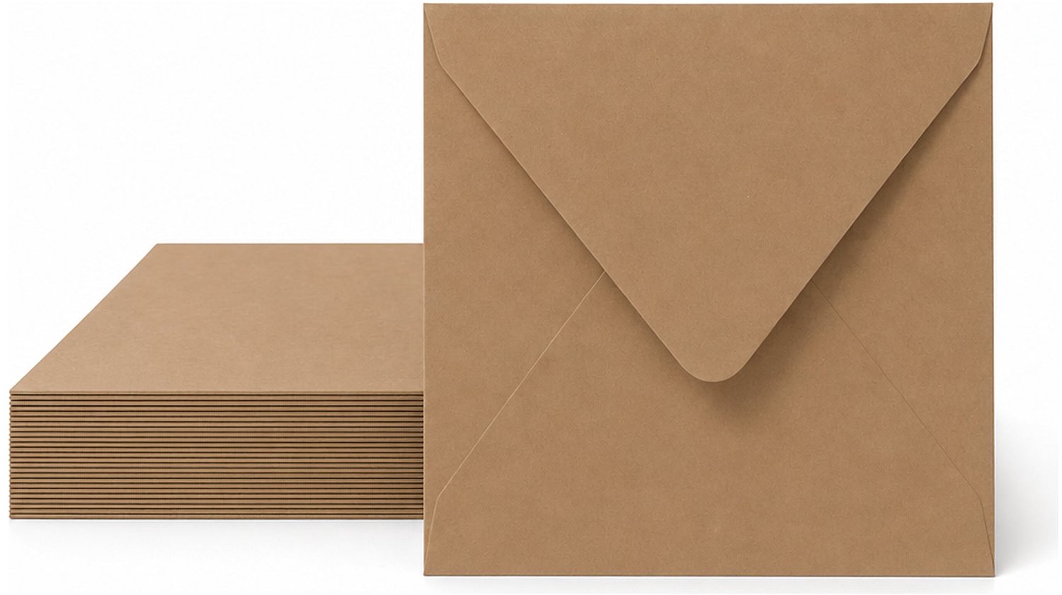 Enveloppen Bruin 14x14 cm - 25 stuks - 120 gram - Vierkante Enveloppen - Wenskaart Envelop