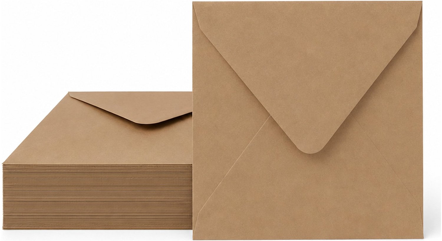 Enveloppen Bruin 14x14 cm - 60 stuks - 120 gram - Vierkante Enveloppen - Wenskaart Envelop