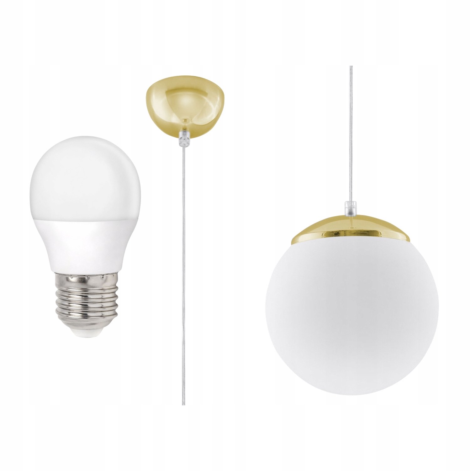CALIX 1 hanglamp wit goud E27 15W - Inclusief LED lamp