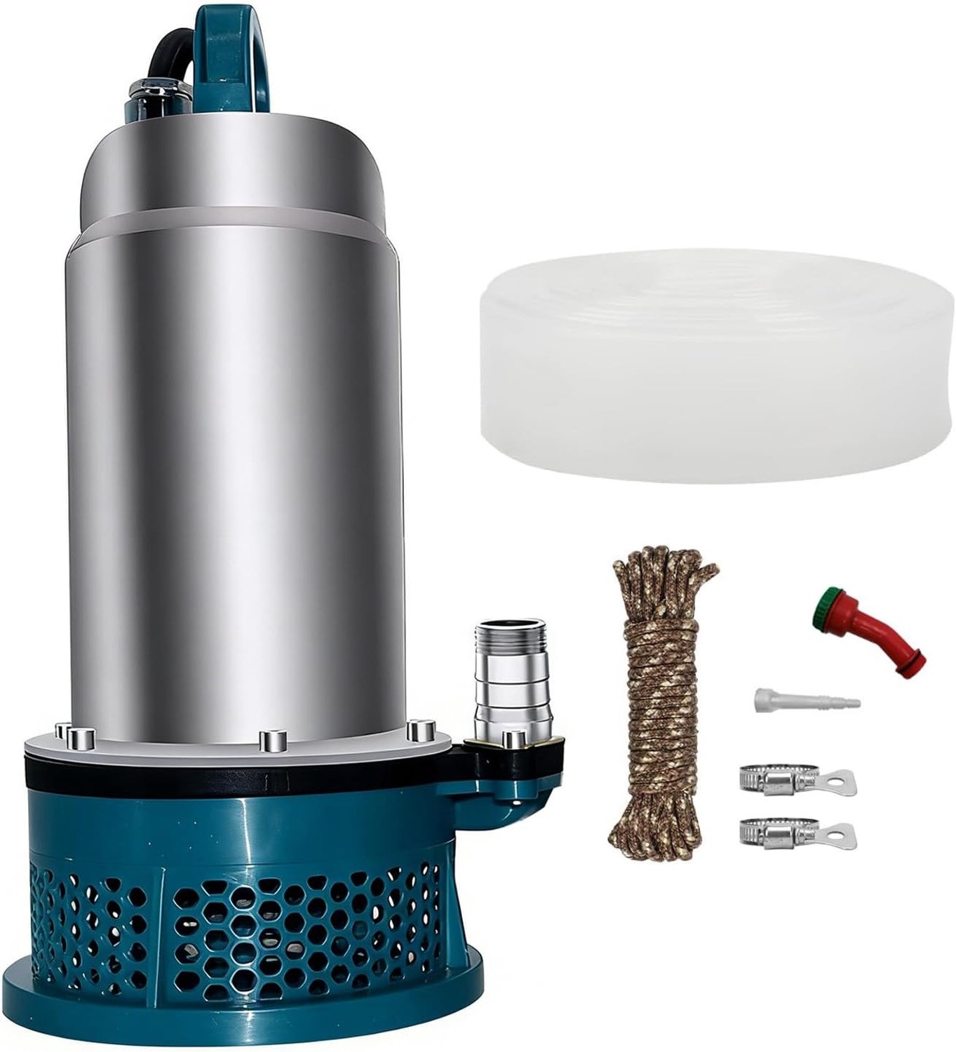 Draadloze Dompelpomp voor Zwembaden en Tuinirrigatie met 5 m Aansluitkabel en 16 m Opvoerhoogte, Brushless Motor, Compatibel met 18 V Batterijen