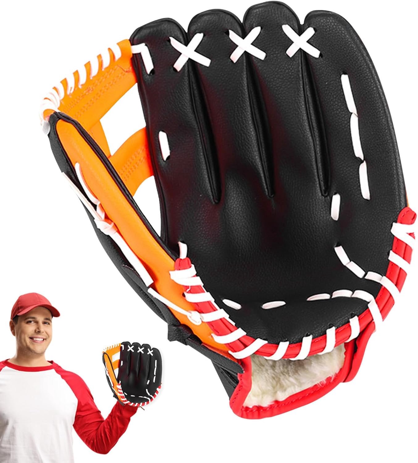 Handschoenen, sportsoftbalhandschoenen | Verdikte enkele baseballhandschoenen voor kinderen, jongeren en volwassenen, comfortabele softbalhandschoen voor kinderen, jongeren, volwassenen